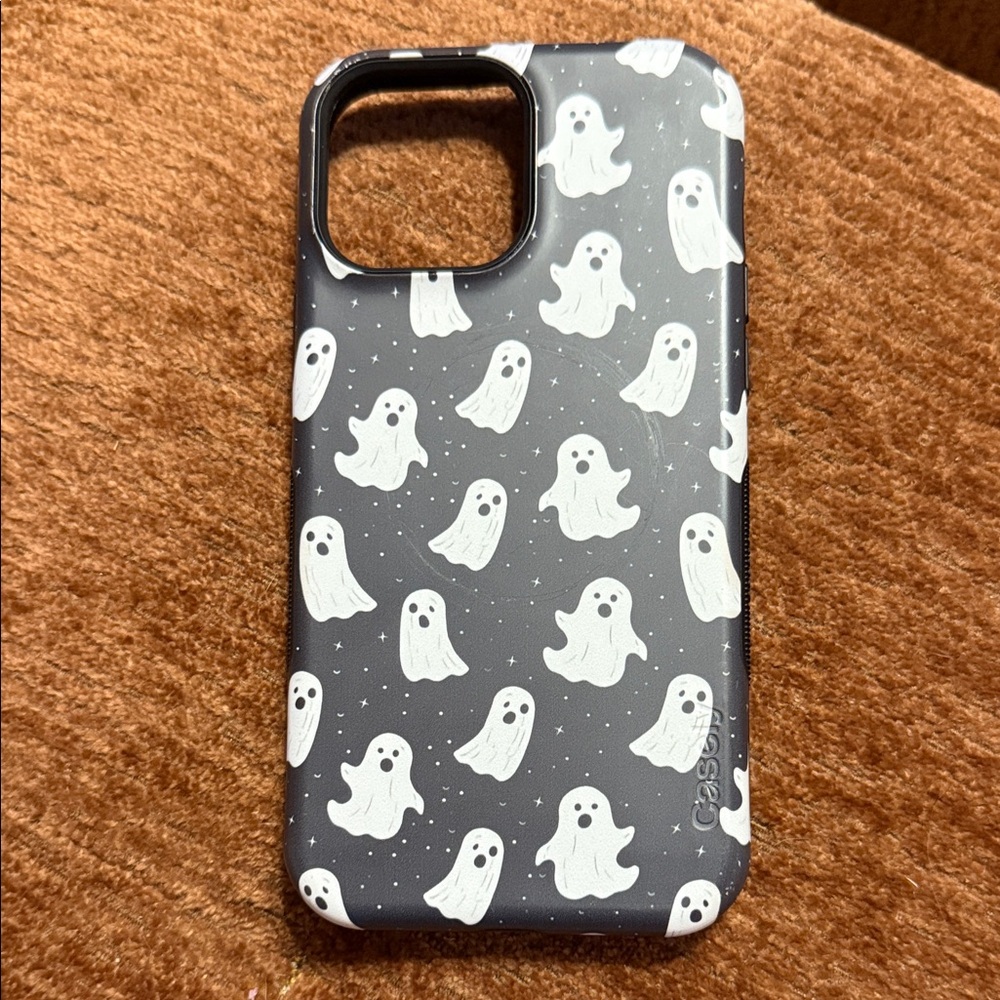 Casetify Black and White Ghost Pattern Phone Case